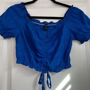 Blue crop top